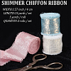 3 Roll 3 Colors Single Face Hot Stamping Polyester Frayed Ribbon OCOR-CP0001-12C-2