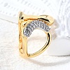 Brass Micro Pave Cubic Zirconia Cuff Rings RJEW-D313-07PG-2