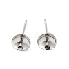 Iron Ear Studs Settings for Half Drilled Beads LS-IFIN-E707-N-2