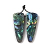 2Pcs Natural Abalone Shell/Paua Shell Pendants SHEL-A005-01E-1