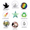 6PCS PVC Stickers Dazzling Color Window Stickers 3D Laser Circle Shapes Electrostatic Glass Window Stickers JX835A-5