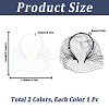 2Pcs 2 Colors Bridal Rhinestones Pearl Mesh Veil Cloth Hair Bands MRMJ-GF0001-50A-2
