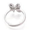 Bowknot Brass Micro Pave Cubic Zirconia Cup Peg Ring Settings KK-N274-25P-3