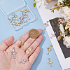 16Pcs 4 Styles Rack Plating Brass & Cubic Zirconia Pendants KK-HS0001-13-3