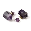 Natural Amethyst Perfume Bottle Pendants G-L623-08G-02-2