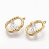 Brass Clear Cubic Zirconia Charms ZIRC-Q021-033G-NF-2