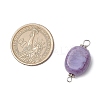 Crackle Opaque Acrylic Imitation Turquoise Oval Connector Charms PALLOY-JF03805-2
