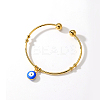 Real 18K Gold Plated 201 Stainless Steel Cuff Bangles LS-BM4462-2-1