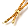 Braided Cotton Cord Slider Bracelet Making MAK-R001-01G-14-3