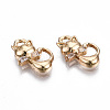Brass Micro Pave Clear Cubic Zirconia Charms KK-S359-122-RS-3