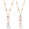 Wood & Silicone Retractable Badge Reel with Chains HJEW-SC00157-7