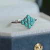 Adjustable Synthetic Turquoise with 925 Sterling Silver Finger Rings RJEW-C155-07-1