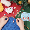 Christmas Theme Alloy Enamel Santa Claus/Snowman Charm Locking Stitch Markers HJEW-PH01810-3