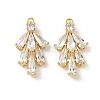 Brass Pave Clear Cubic Zirconia Pendants CU-CBAAAE1-01G-1