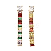 304 Stainless Steel Colorful Cubic Zirconia Tassel Stud Earrings EJEW-Z094-01D-G01-4