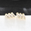 Clear Cubic Zirconia Triple Rectangle Stud Earrings EJEW-L234-083G-5