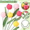 9Pcs 3 Colors Polyester with Iron Wire Artificial Tulip Flower AJEW-SC0031-42A-3