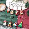 10Pcs 10 Styles Christmas Theme PVC Plastic Pendant Keychains KEYC-JKC00934-2