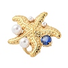 304 Stainless Steel Micro Pave Cubic Zirconia Plastic Pearl Cuff Rings RJEW-D310-02C-G-4