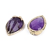 Natural Amethyst Faceted Pendants G-M431-06G-13-2