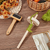 1Pc Wooden Handle with Metal Pin Macrame Fringe Comb TOOL-OC0001-88-5