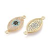 Brass Micro Pave Colorful Cubic Zirconia Connector Charms KK-N284-02G-2