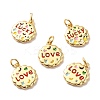 Rack Plating Brass Micro Pave Cubic Zirconia Pendants KK-M230-36G-1