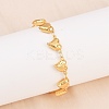 304 Stainless Steel Heart Link Chain Bracelets for Valentine's Day Gift BJEW-D359-17D-G-5