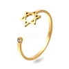 304 Stainless Steel Micro Pave Cubic Zirconia Open Cuff Rings LS-RJEW-S628-02G-2