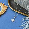 304 Stainless Steel Sun Pendant Box Chain Necklaces for Women Men NJEW-YW00002-02-1