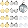 DIY Blank Dome 304 Stainless Steel Pendants Making Kits DIY-YW0010-48-1