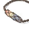 Chakra Theme Bullet Natural Mixed Gemstone Braided Bead Bracelet BJEW-TA00315-3