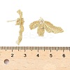 Brass Micro Pave Clear Cubic Zirconia Stud Earring Findings KK-Z106-02G-04-3