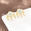 Eye with Cone Brass Micro Pave Cubic Zirconia Dangle Stud Earrings EJEW-A151-03G-3