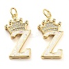 Brass Micro Pave Clear Cubic Zirconia Pendants KK-G498-01Z-02-1