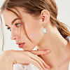 1 Pair Plastic Pearl Dangle Hoop Earrings EJEW-FI0002-23-5