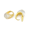 Brass with Transparent Resin Hoop Earrings EJEW-Q391-32G-3