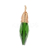 Faceted Glass Pendants PALLOY-JF00739-3