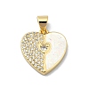 Brass Micro Pave Clear Cubic Zirconia Pendants KK-A221-19A-G-1