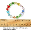 Butterfly & Faceted Round Glass & Brass Beaded Stretch Bracelets for Women BJEW-FS00005-2