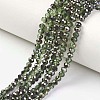 Electroplate Transparent Glass Beads Strands EGLA-A034-T4mm-P08-1