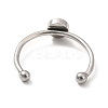 Non-Tarnish 304 Stainless Steel Cuff Ring Findings STAS-E044-04P-2