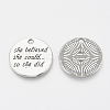 Tibetan Style Alloy Quote Pendants X-TIBE-Q085-06AS-LF-2