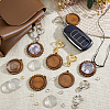 DIY Blank Dome Wood Flat Round Pendant Keychain Kits DIY-GA0007-43-5