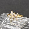 Rack Plating Brass Micro Pave Cubic Zirconia Finger Rings for Women RJEW-M027-01G-02-3