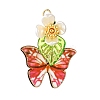 8Pcs 8 Colors Glass Seed Beaded Butterfly & Flower Pendants PALLOY-JF04461-3
