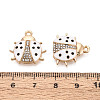 Rack Plating Alloy & Rhinestone & Enamel Pendants ENAM-T024-02M-G-4