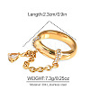 304 Stainless Steel Micro Pave Clear Cubic Zirconia Finger Rings FS-WGB0E10-03-1