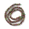 Dyed Natural Sesame Jasper/Kiwi Jasper Rondelle Beads Strands G-E316-A05-3