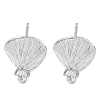 Brass Micro Pave Cubic Zirconia Stud Earring Findings KK-U015-03P-1